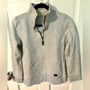 Women's Quilted Quarter-Zip Pullover - light gray - small